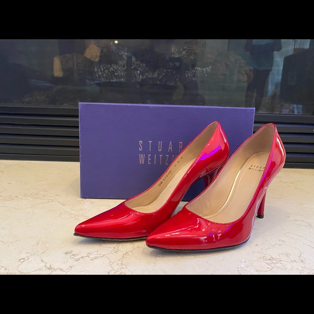 Stuart Weitzman Nouveau Red Pump M6.5